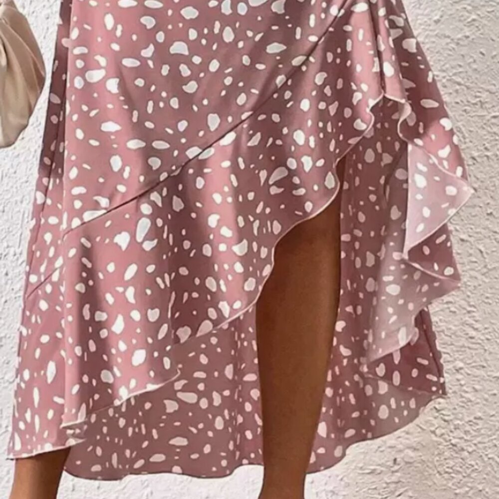 Clasi Allover Print Ruffle Hem Skirt